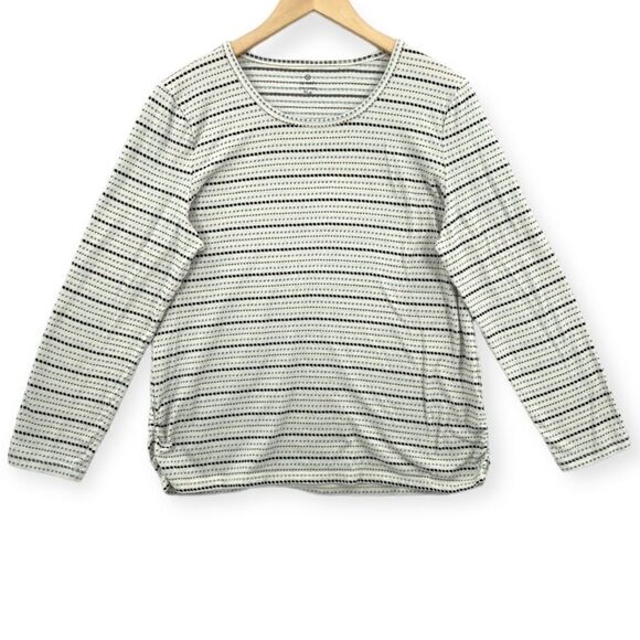 -Talbots Women's Polka Dot Striped Long Sleeve Crewneck XLP - Picture 1 of 8
